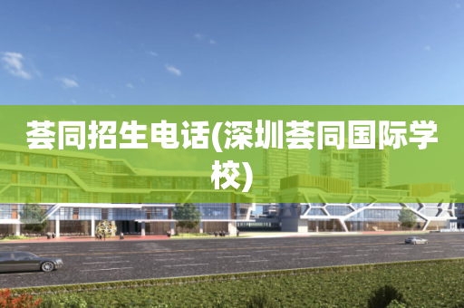 荟同招生电话(深圳荟同国际学校)