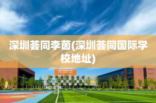 深圳荟同李茵(深圳荟同国际学校地址)