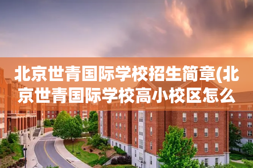北京世青国际学校招生简章(北京世青国际学校高小校区怎么样)
