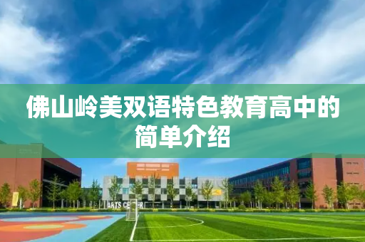 佛山岭美双语特色教育高中的简单介绍