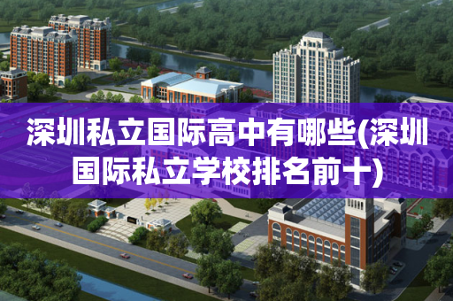 深圳私立国际高中有哪些(深圳国际私立学校排名前十)