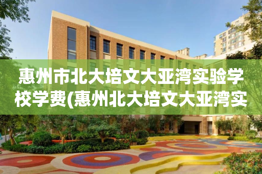 惠州市北大培文大亚湾实验学校学费(惠州北大培文大亚湾实验学校收费标准多少)