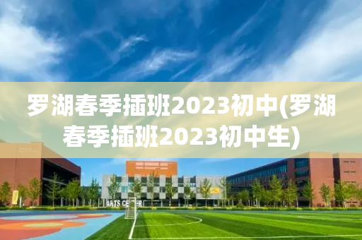 罗湖春季插班2023初中(罗湖春季插班2023初中生)