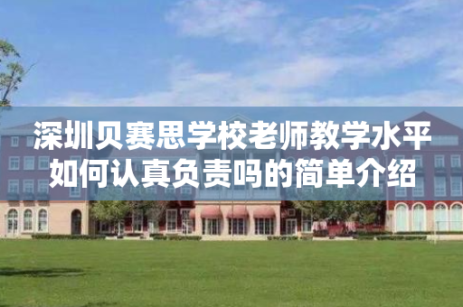 深圳贝赛思学校老师教学水平如何认真负责吗的简单介绍