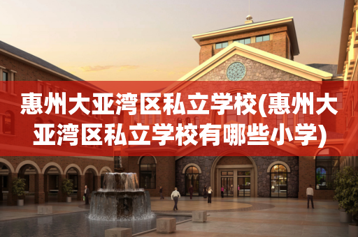 惠州大亚湾区私立学校(惠州大亚湾区私立学校有哪些小学)