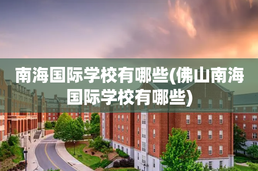 南海国际学校有哪些(佛山南海国际学校有哪些)