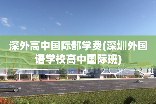 深外高中国际部学费(深圳外国语学校高中国际班)