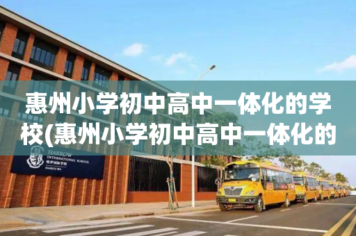 惠州小学初中高中一体化的学校(惠州小学初中高中一体化的学校叫什么)
