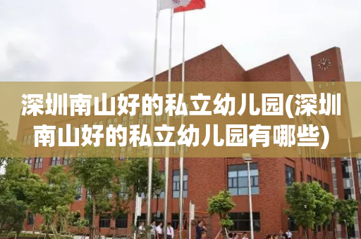 深圳南山好的私立幼儿园(深圳南山好的私立幼儿园有哪些)