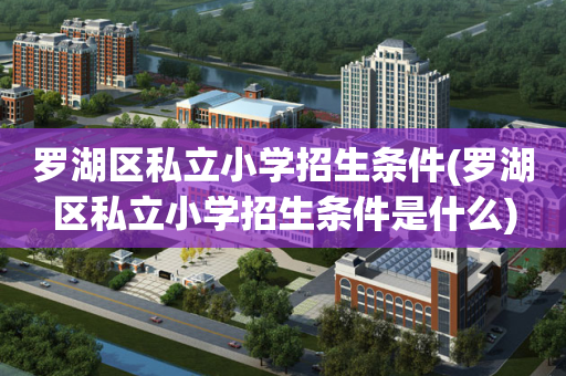 罗湖区私立小学招生条件(罗湖区私立小学招生条件是什么)