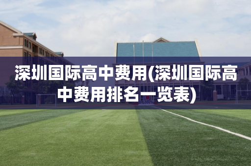 深圳国际高中费用(深圳国际高中费用排名一览表)