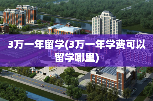 3万一年留学(3万一年学费可以留学哪里)
