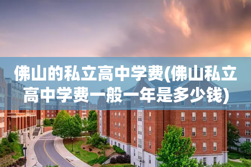 佛山的私立高中学费(佛山私立高中学费一般一年是多少钱)