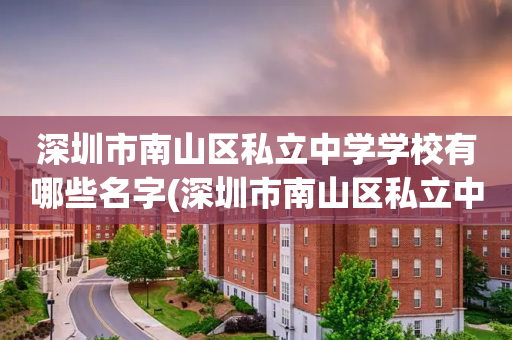 深圳市南山区私立中学学校有哪些名字(深圳市南山区私立中学学校有哪些名字和学校)