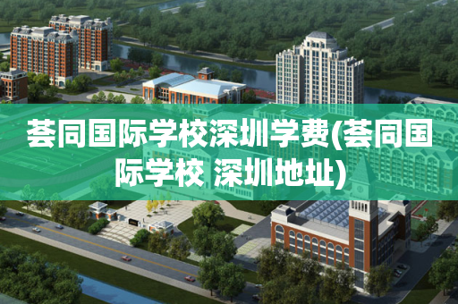 荟同国际学校深圳学费(荟同国际学校 深圳地址)
