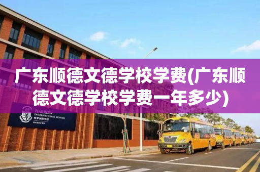 广东顺德文德学校学费(广东顺德文德学校学费一年多少)