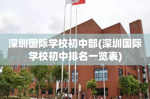 深圳国际学校初中部(深圳国际学校初中排名一览表)