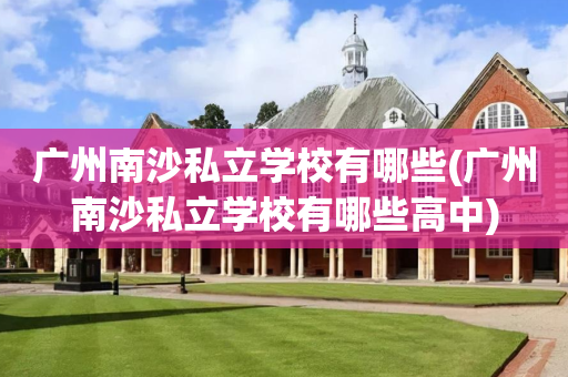 广州南沙私立学校有哪些(广州南沙私立学校有哪些高中)