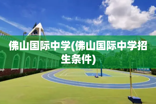 佛山国际中学(佛山国际中学招生条件)