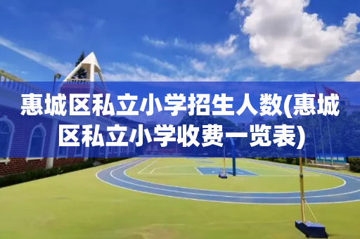 惠城区私立小学招生人数(惠城区私立小学收费一览表)