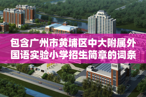 包含广州市黄埔区中大附属外国语实验小学招生简章的词条