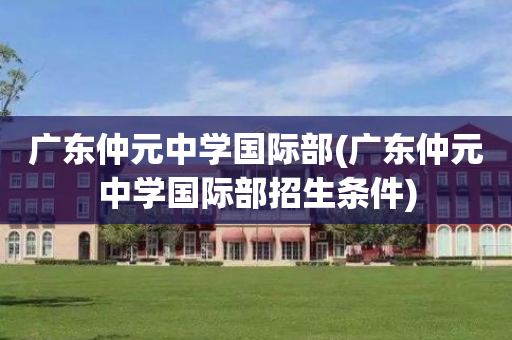 广东仲元中学国际部(广东仲元中学国际部招生条件)