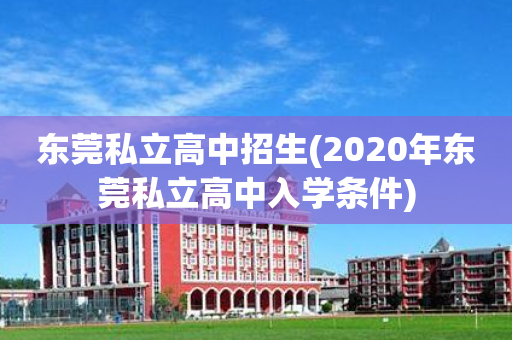 东莞私立高中招生(2020年东莞私立高中入学条件)