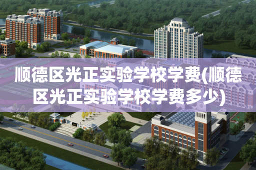 顺德区光正实验学校学费(顺德区光正实验学校学费多少)