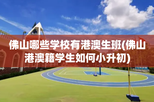 佛山哪些学校有港澳生班(佛山港澳籍学生如何小升初)