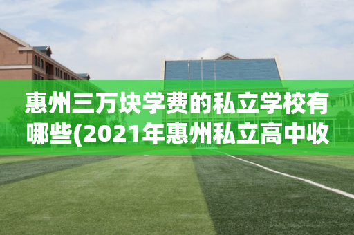 惠州三万块学费的私立学校有哪些(2021年惠州私立高中收费一览表)