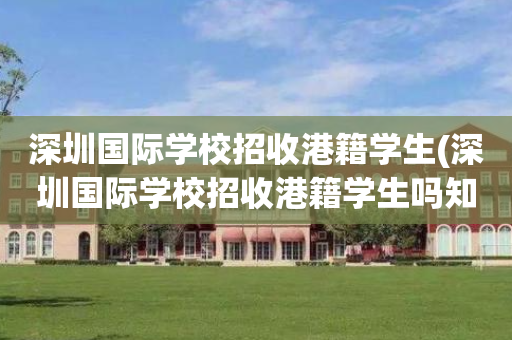 深圳国际学校招收港籍学生(深圳国际学校招收港籍学生吗知乎)