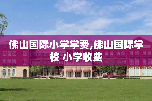 佛山国际小学学费,佛山国际学校 小学收费