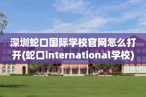 深圳蛇口国际学校官网怎么打开(蛇口international学校)