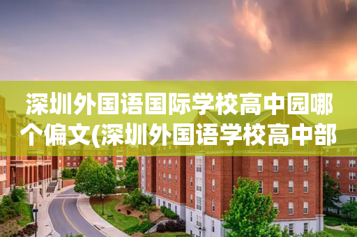 深圳外国语国际学校高中园哪个偏文(深圳外国语学校高中部是公立还是私立学校)