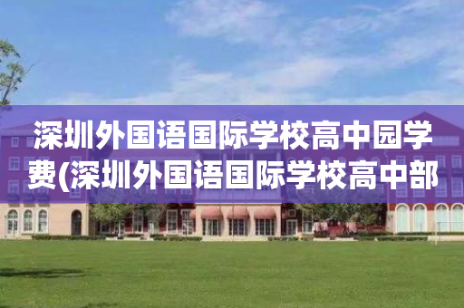 深圳外国语国际学校高中园学费(深圳外国语国际学校高中部怎么样)