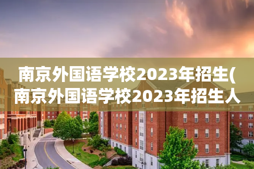 南京外国语学校2023年招生(南京外国语学校2023年招生人数)