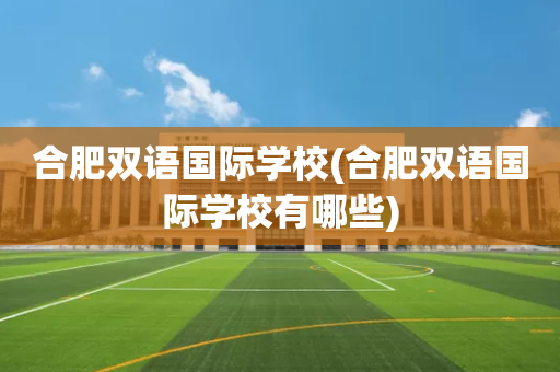 合肥双语国际学校(合肥双语国际学校有哪些)