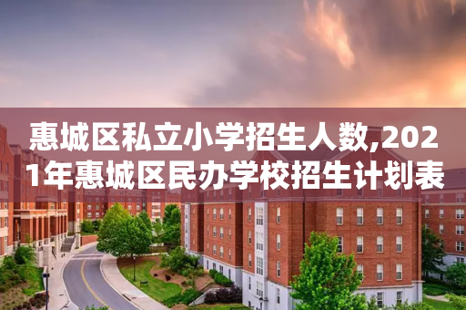 惠城区私立小学招生人数,2021年惠城区民办学校招生计划表xlsx
