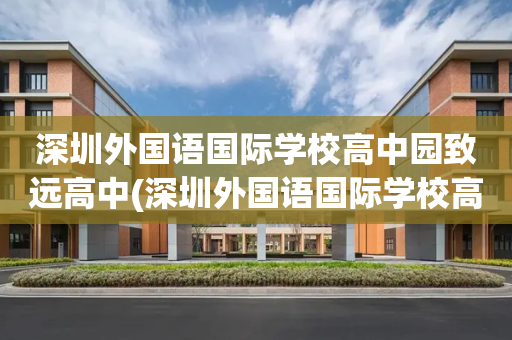 深圳外国语国际学校高中园致远高中(深圳外国语国际学校高中园致远高中什么体系)