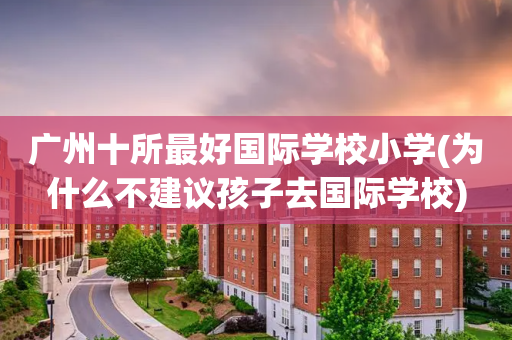 广州十所最好国际学校小学(为什么不建议孩子去国际学校)