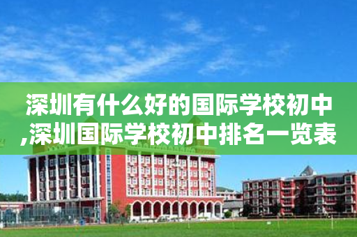 深圳有什么好的国际学校初中,深圳国际学校初中排名一览表