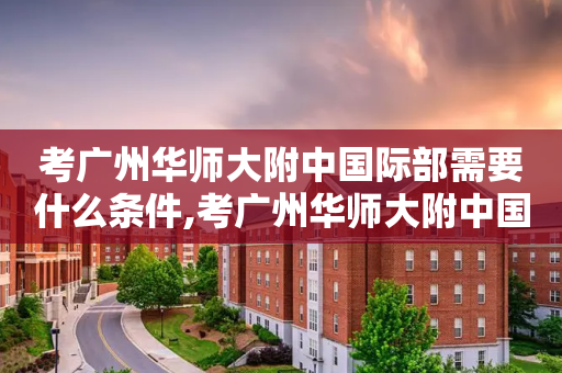 考广州华师大附中国际部需要什么条件,考广州华师大附中国际部需要什么条件呢