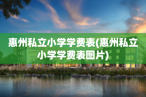 惠州私立小学学费表(惠州私立小学学费表图片)