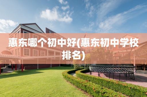 惠东哪个初中好(惠东初中学校排名)