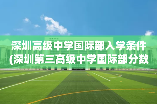 深圳高级中学国际部入学条件(深圳第三高级中学国际部分数线)